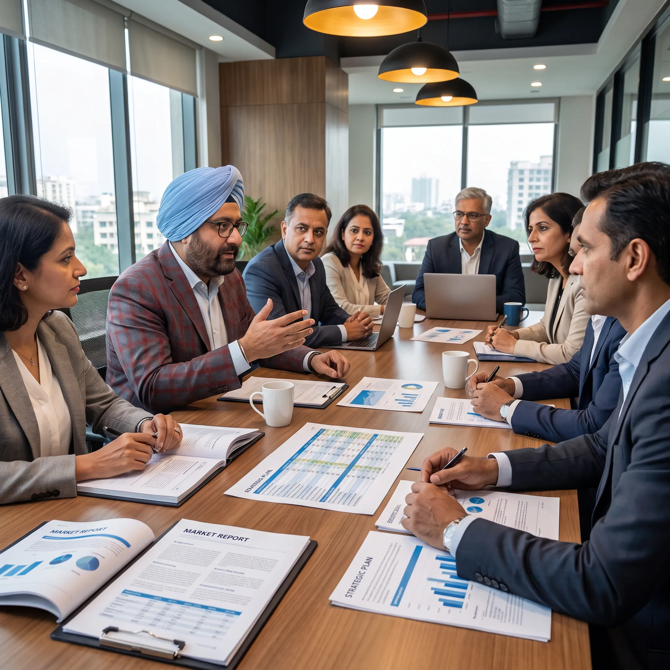 Business leaders discussing professional advisory strategy