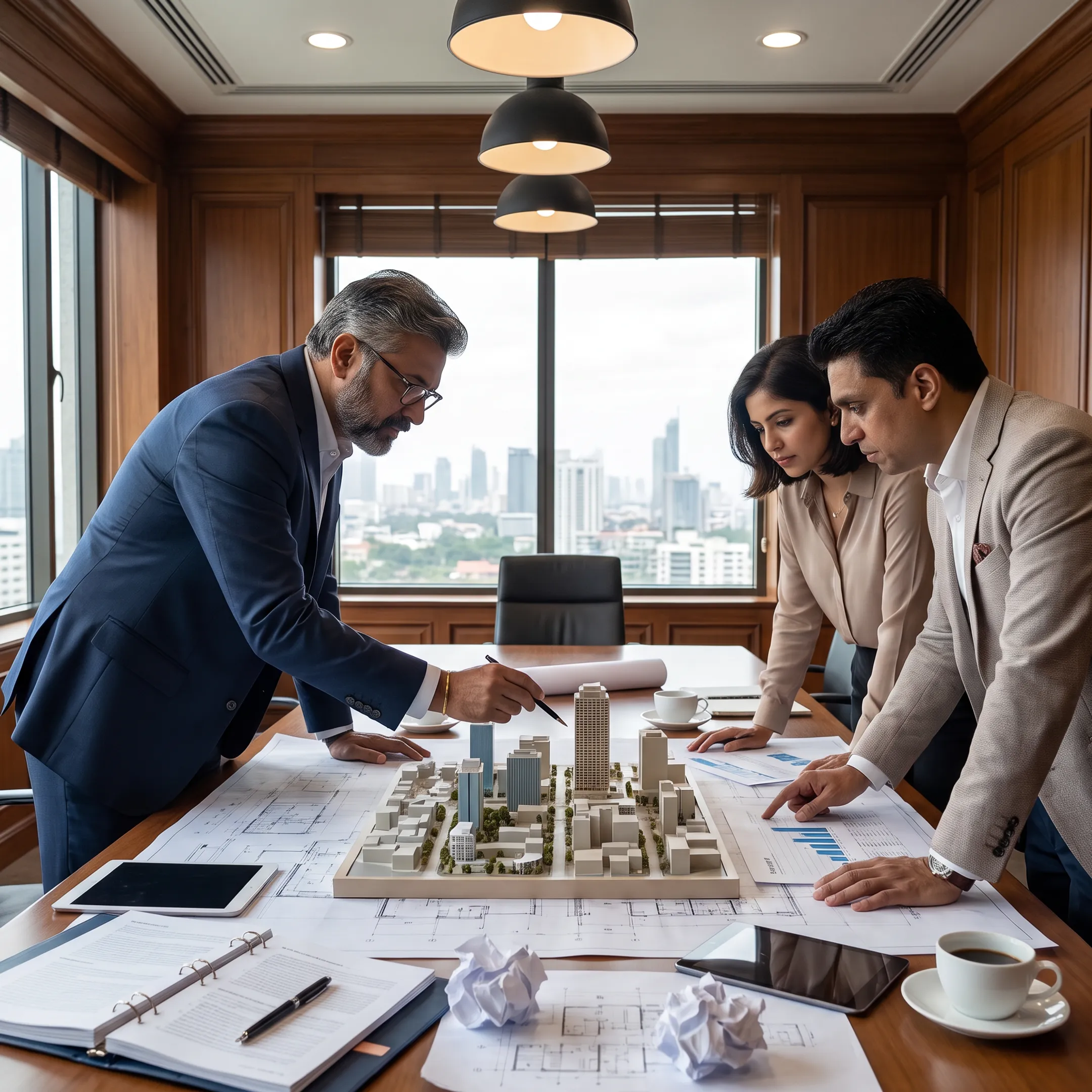 Advisors reviewing a real estate development plan