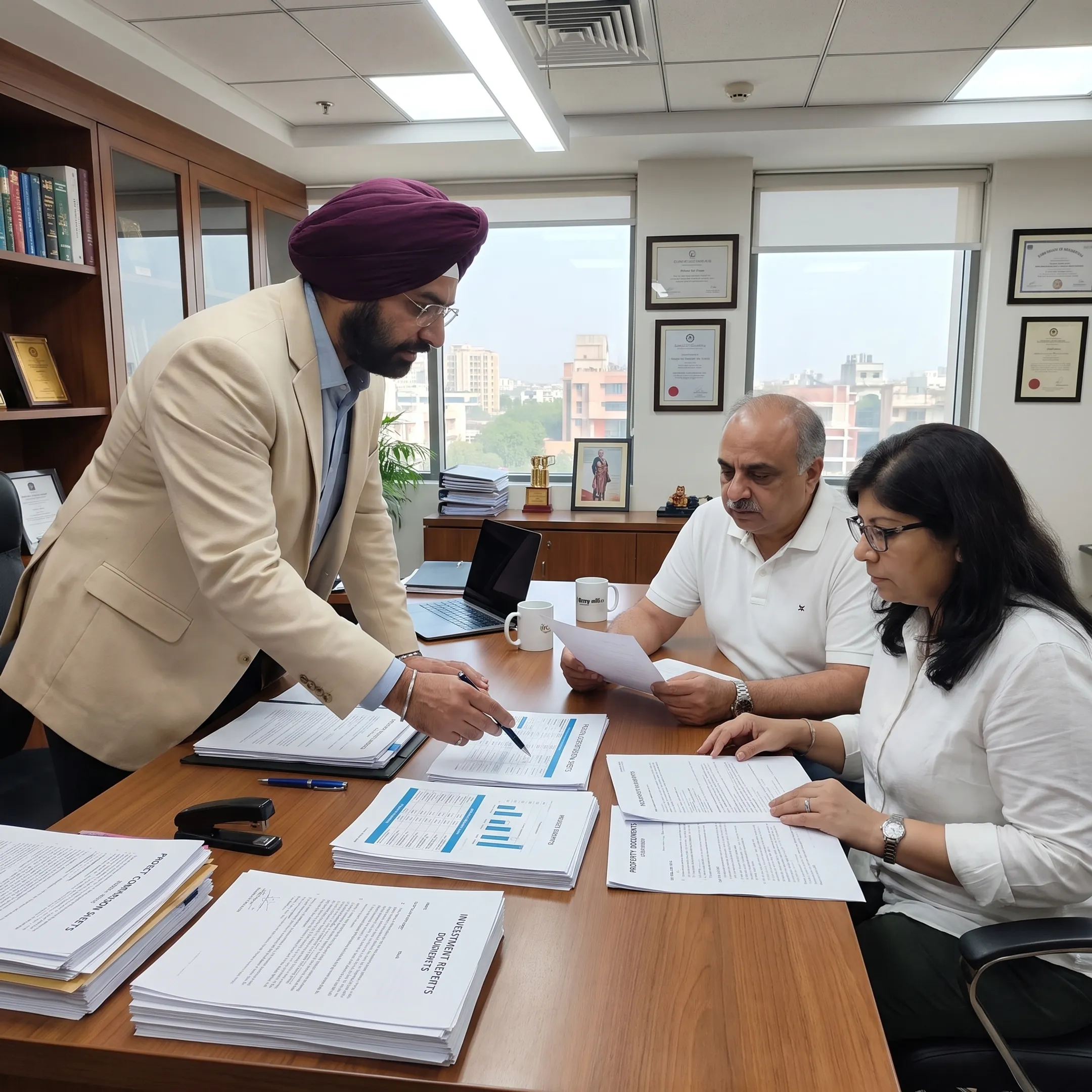 Consultant discussing property investment options