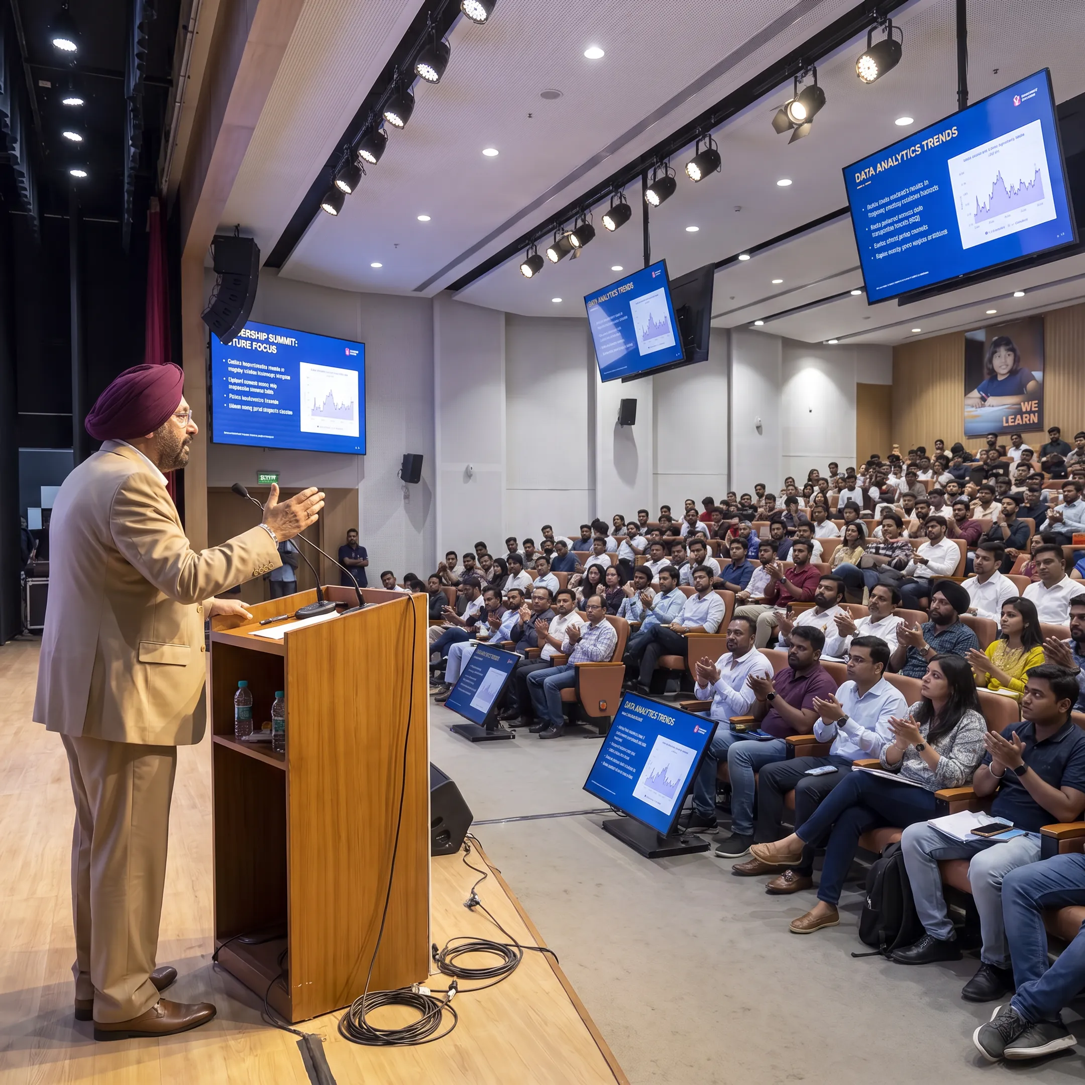 Keynote speaker addressing a business leadership audience