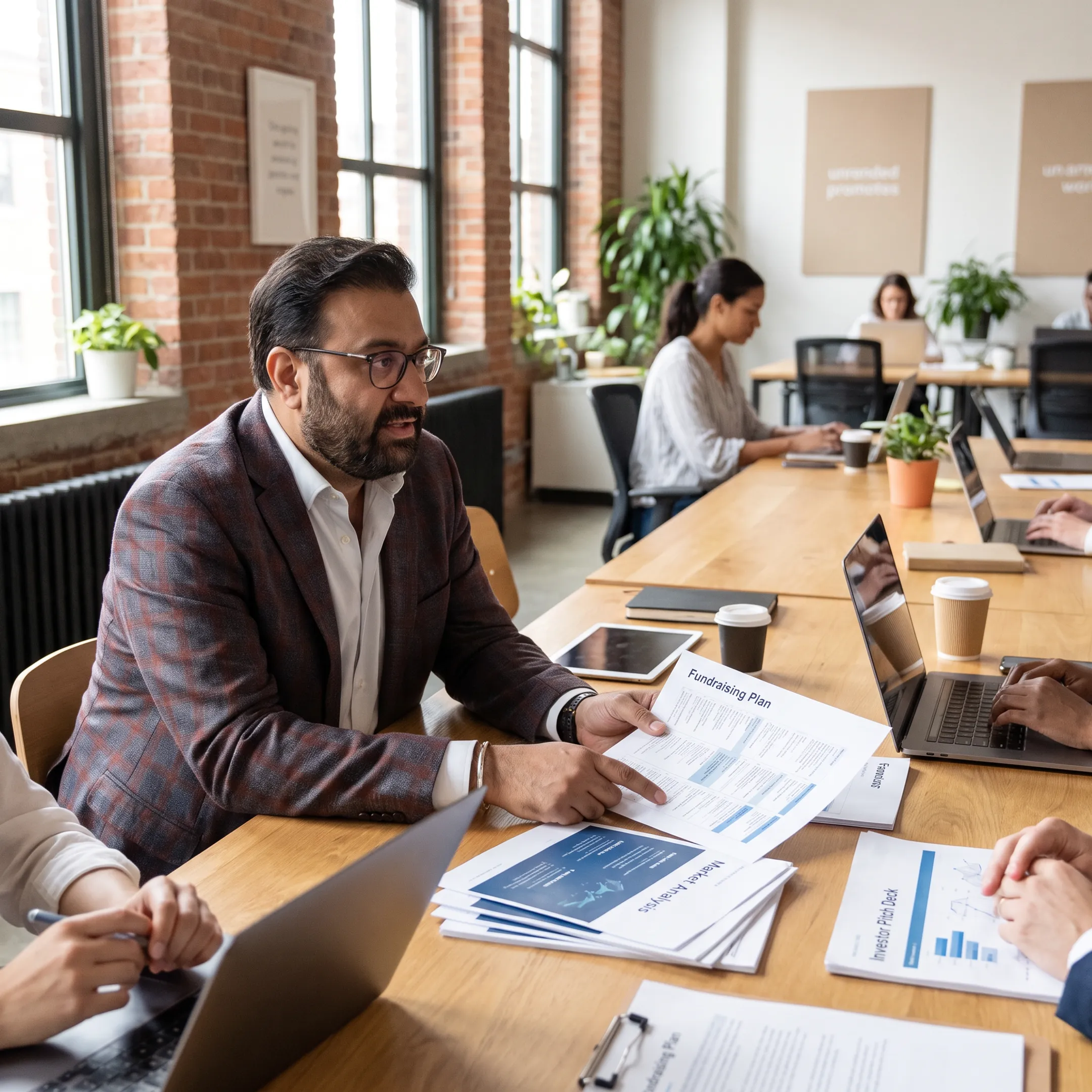 Advisor helping founder prepare investor strategy