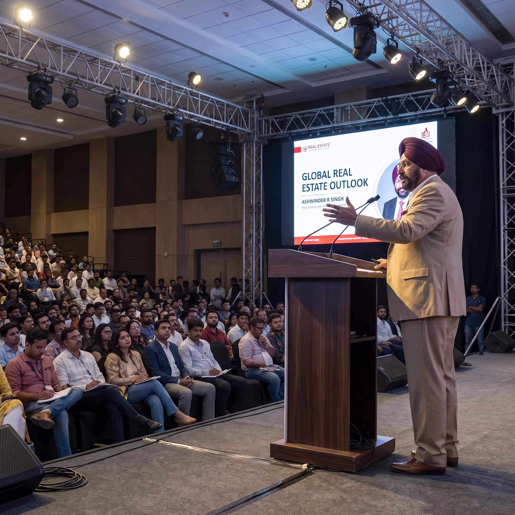 Business keynote speaker addressing a conference audience
