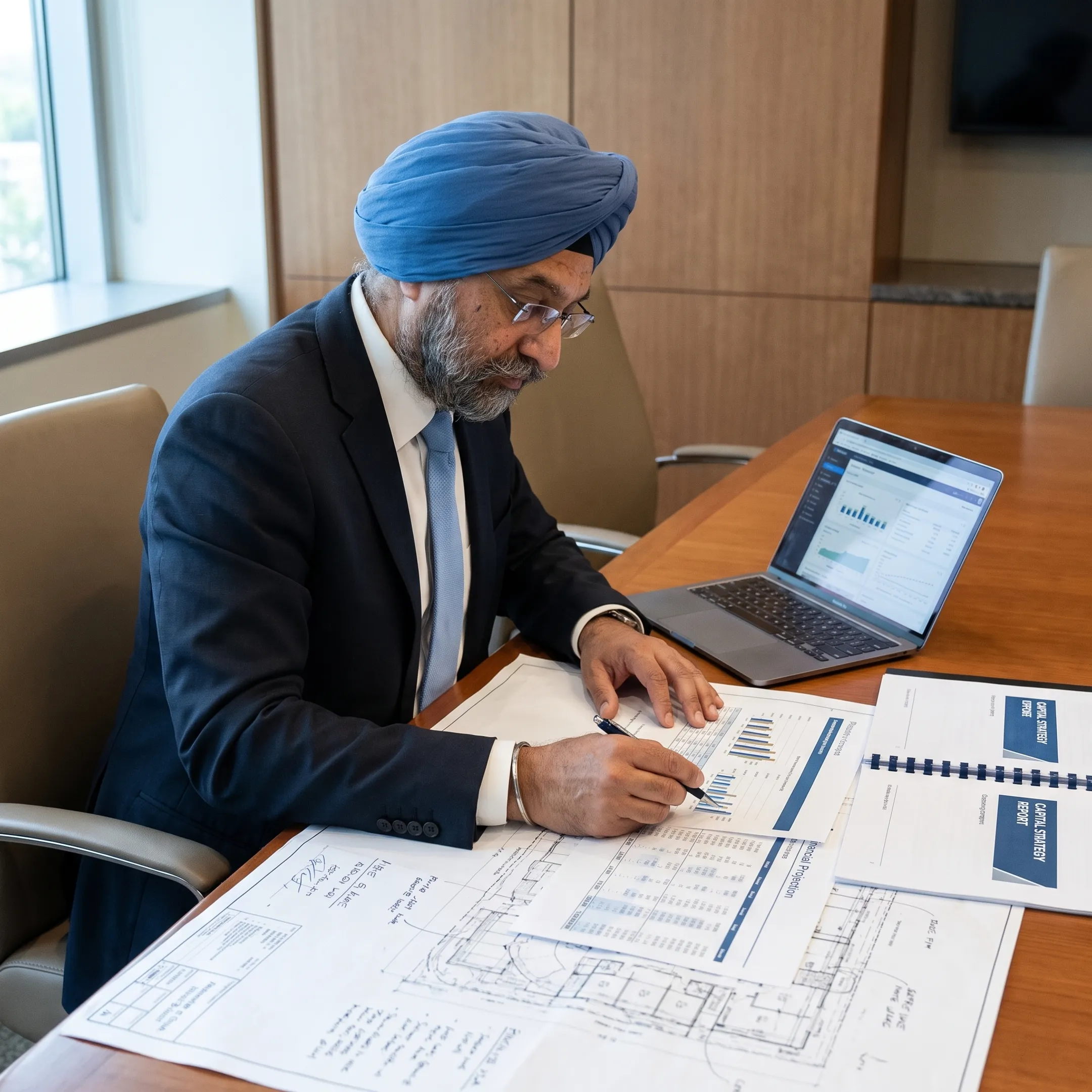 Advisor and developer evaluating a real estate investment plan