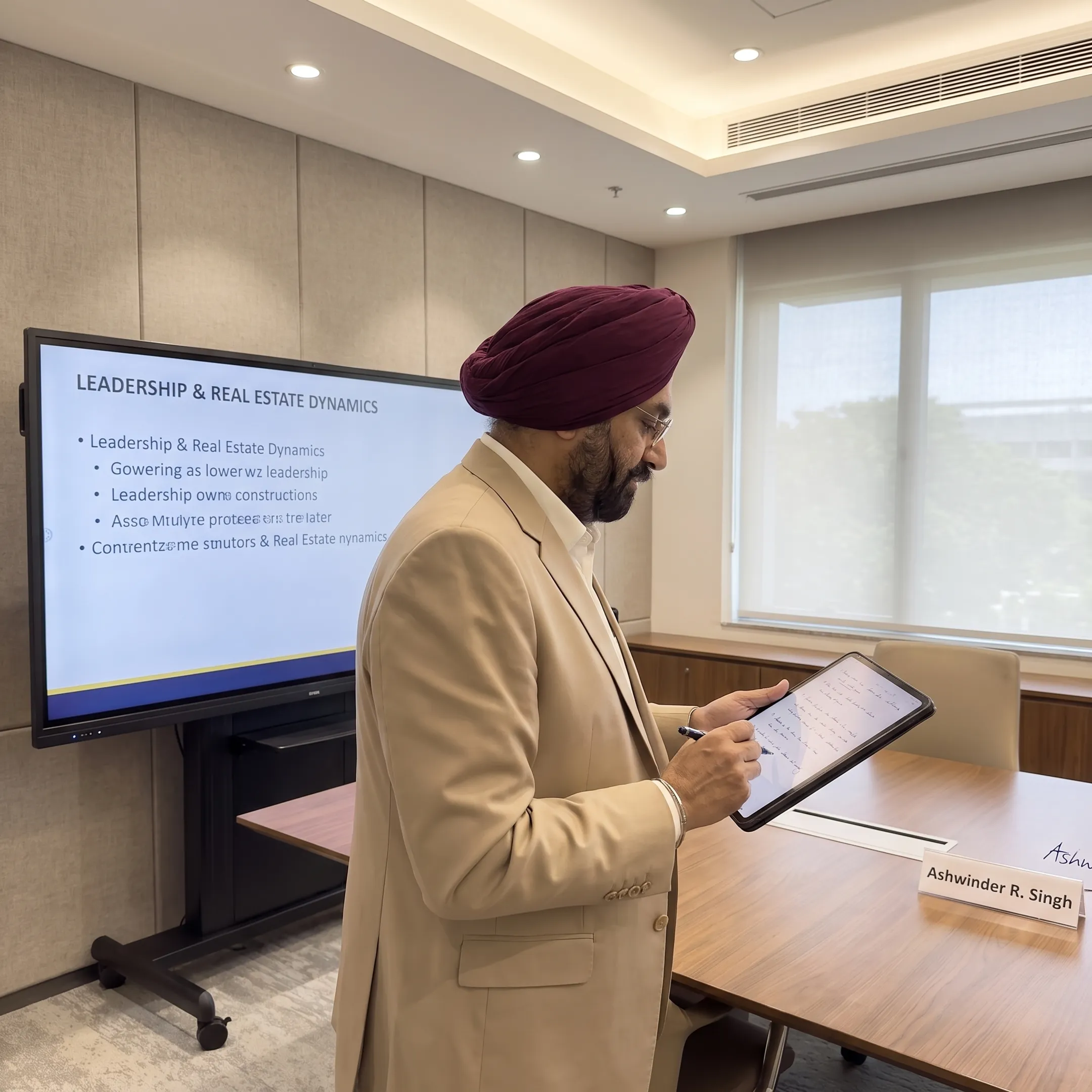 Business leader preparing a conference keynote