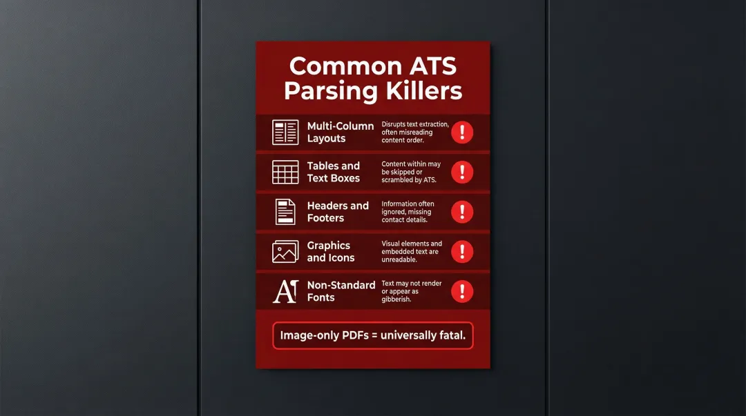 ATS resume parsing failure causes and their downstream effects on candidate scoring