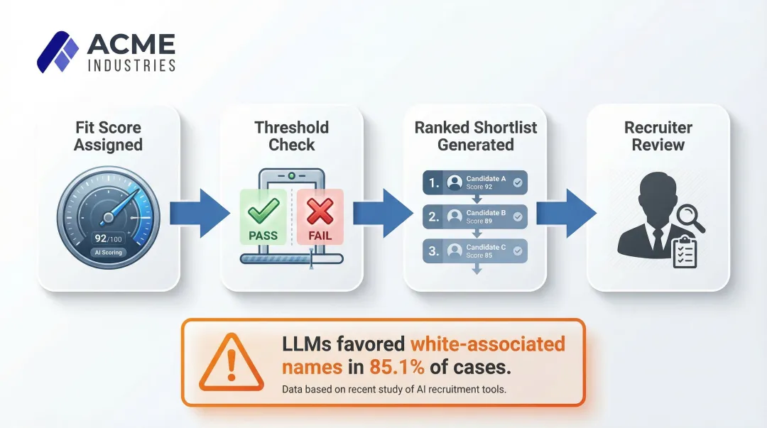 AI resume scoring and ranking pipeline from candidate submission to recruiter shortlist