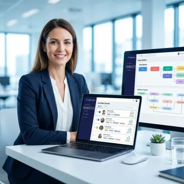 AI-powered recruitment optimization consultant reviewing candidate shortlists on a dashboard
