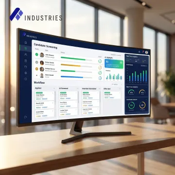 AI-powered recruiting automation dashboard showing candidate pipeline and screening workflows