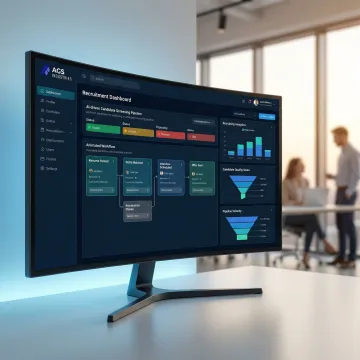 AI-powered recruiting automation dashboard showing candidate pipeline and workflow automation for staffing firms