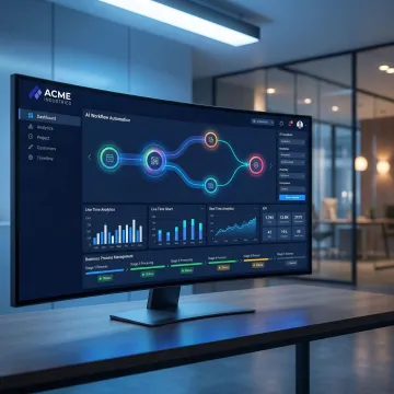 Enterprise AI development and automation platform dashboard with workflow orchestration
