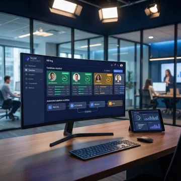 AI-powered staffing and recruitment automation platform dashboard showing candidate pipeline