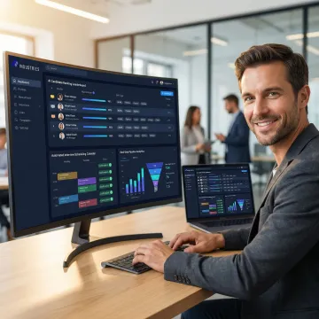 AI recruitment platform dashboard showing candidate pipeline and automated screening workflow