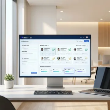 AI-powered recruiter dashboard displaying ranked candidate shortlist from job description workflow
