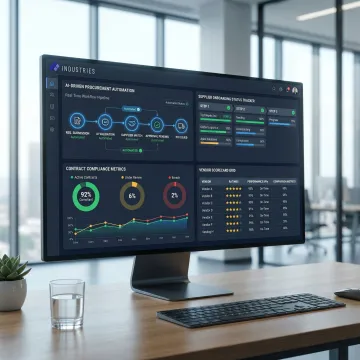 AI agent platform dashboard automating procurement workflows and supplier management