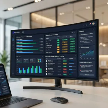 AI procurement software dashboard showing supplier onboarding and vendor management automation