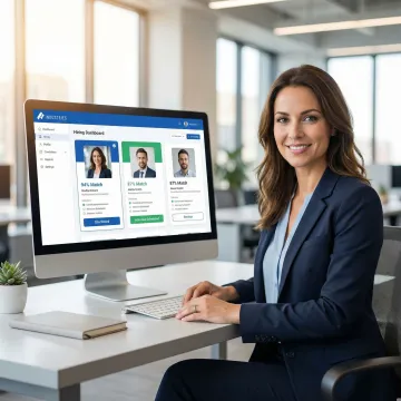 AI-powered candidate screening dashboard showing ranked applicant shortlists and automated qualification scores
