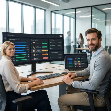 AI interviewer software dashboard showing candidate scoring and ATS integration