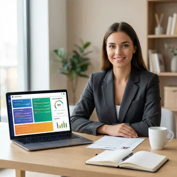 Job seeker using an AI resume review tool on a laptop to get instant feedback