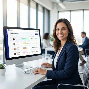 AI automation platform dashboard used by a staffing firm recruiter to manage candidate submittals