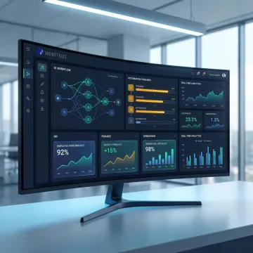 Agentic AI automation platform dashboard showing orchestrated enterprise workflows