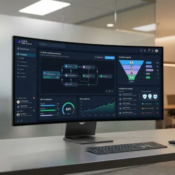 AI-powered staffing automation platform dashboard showing candidate pipeline and recruiting workflow