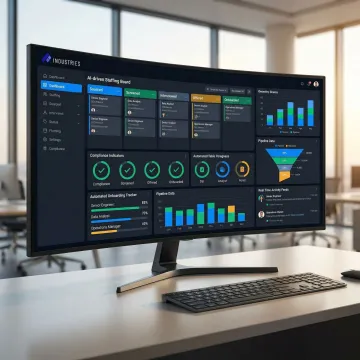 AI-powered staffing and personnel automation platform dashboard showing candidate pipeline and compliance tracking