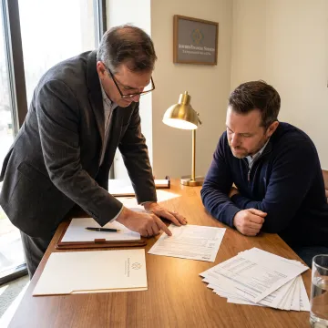 Tax professional reviewing IRS resolution documents