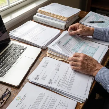 Tax professional organizing IRS resolution documents