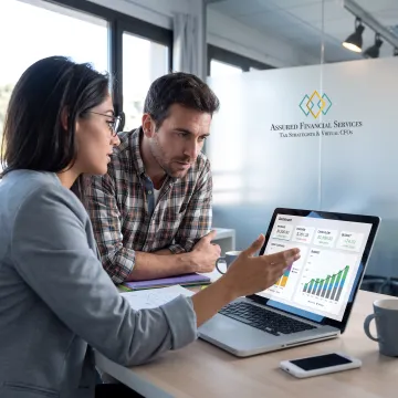 Advisor explaining a small business financial dashboard