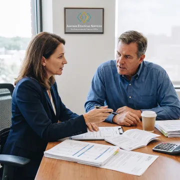 Tax advisor explaining an IRS resolution strategy