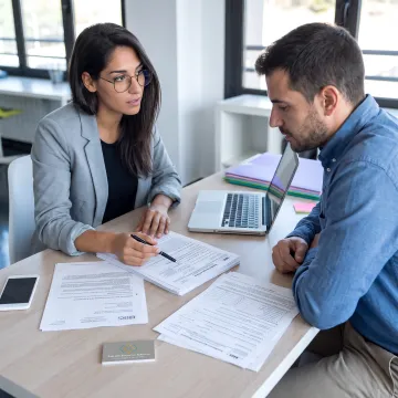 Tax advisor explaining IRS resolution options