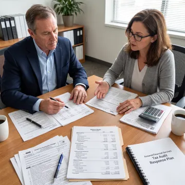 Business audit consultation with tax professional