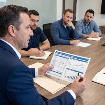 CFO advisor presenting a startup financial plan
