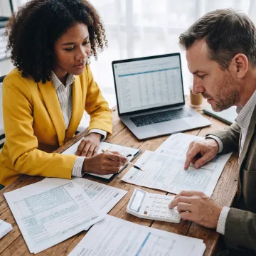 Tax professional reviewing IRS documents