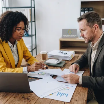 Tax advisor explaining IRS resolution options