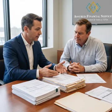 Tax advisor explaining resolution options to a client