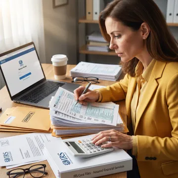 Tax advisor organizing IRS resolution documents