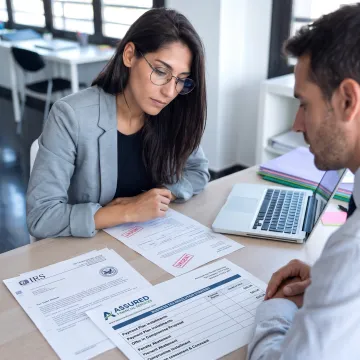 Tax advisor discussing IRS resolution options