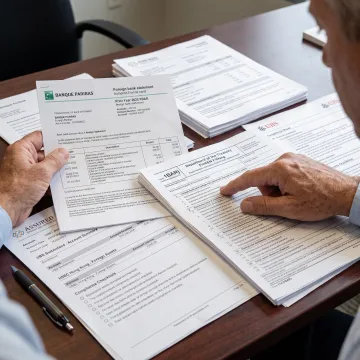 Professional reviewing foreign account records for prior-year FBAR filings