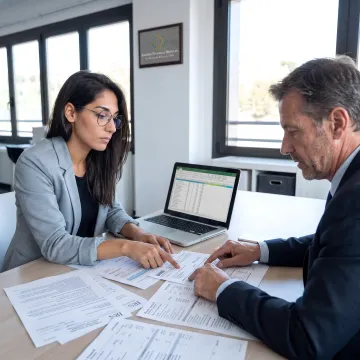 Tax consultant meeting with client