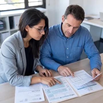 Tax professional reviewing IRS resolution documents