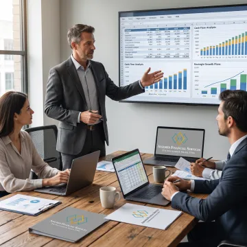 CFO advisor discussing financial strategy with executives