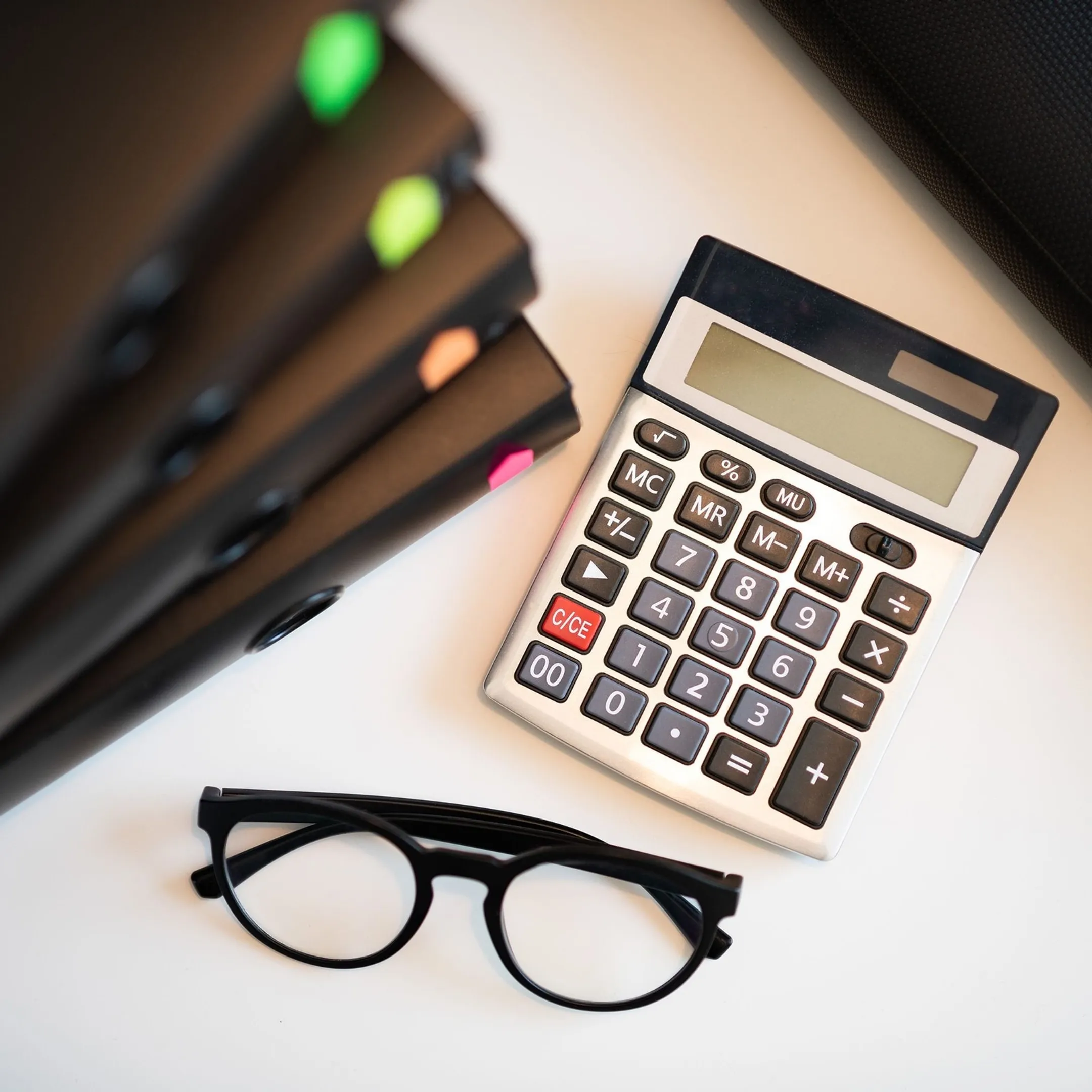 Financial advisor going over tax documents with a business client