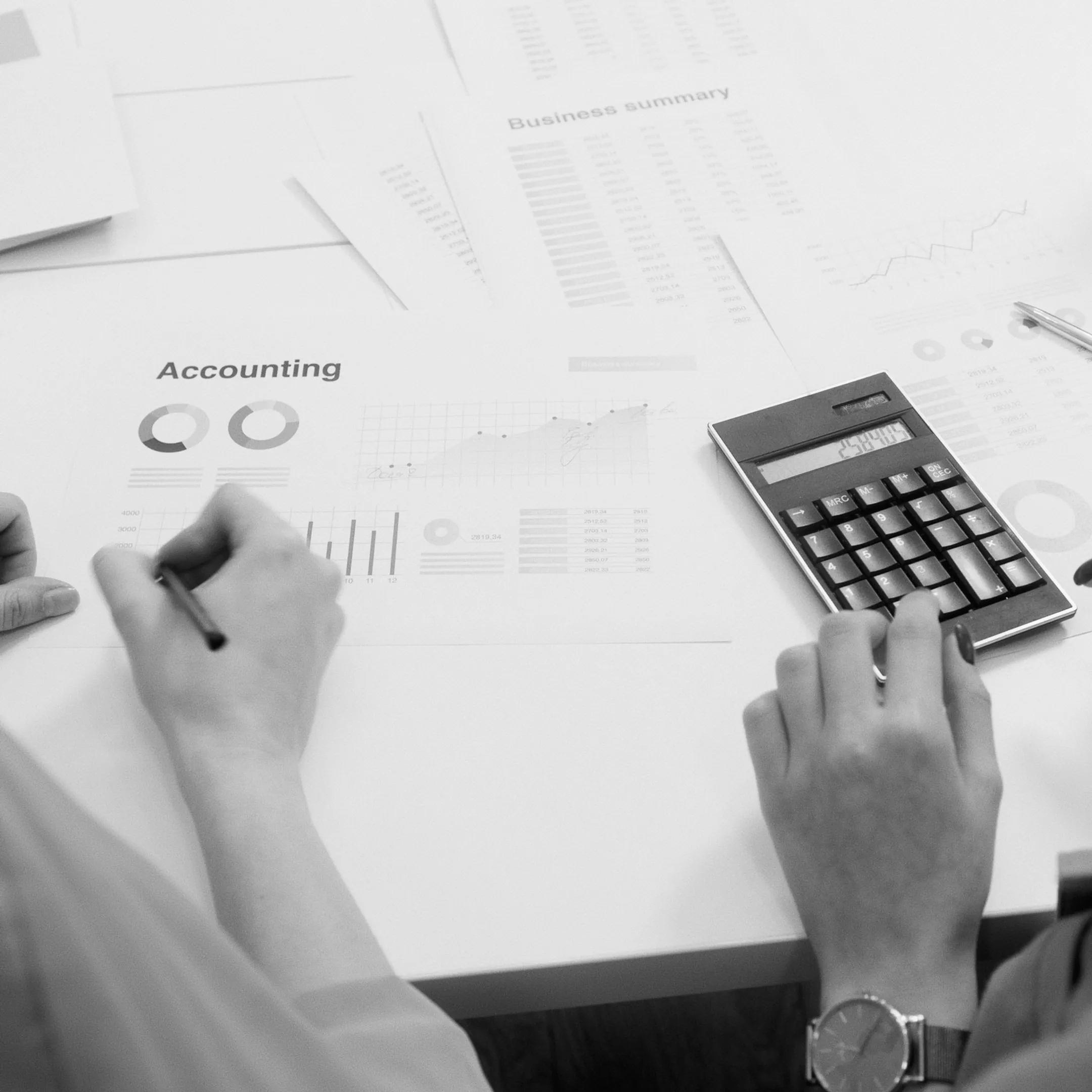 Tax professional walking a client through financial options