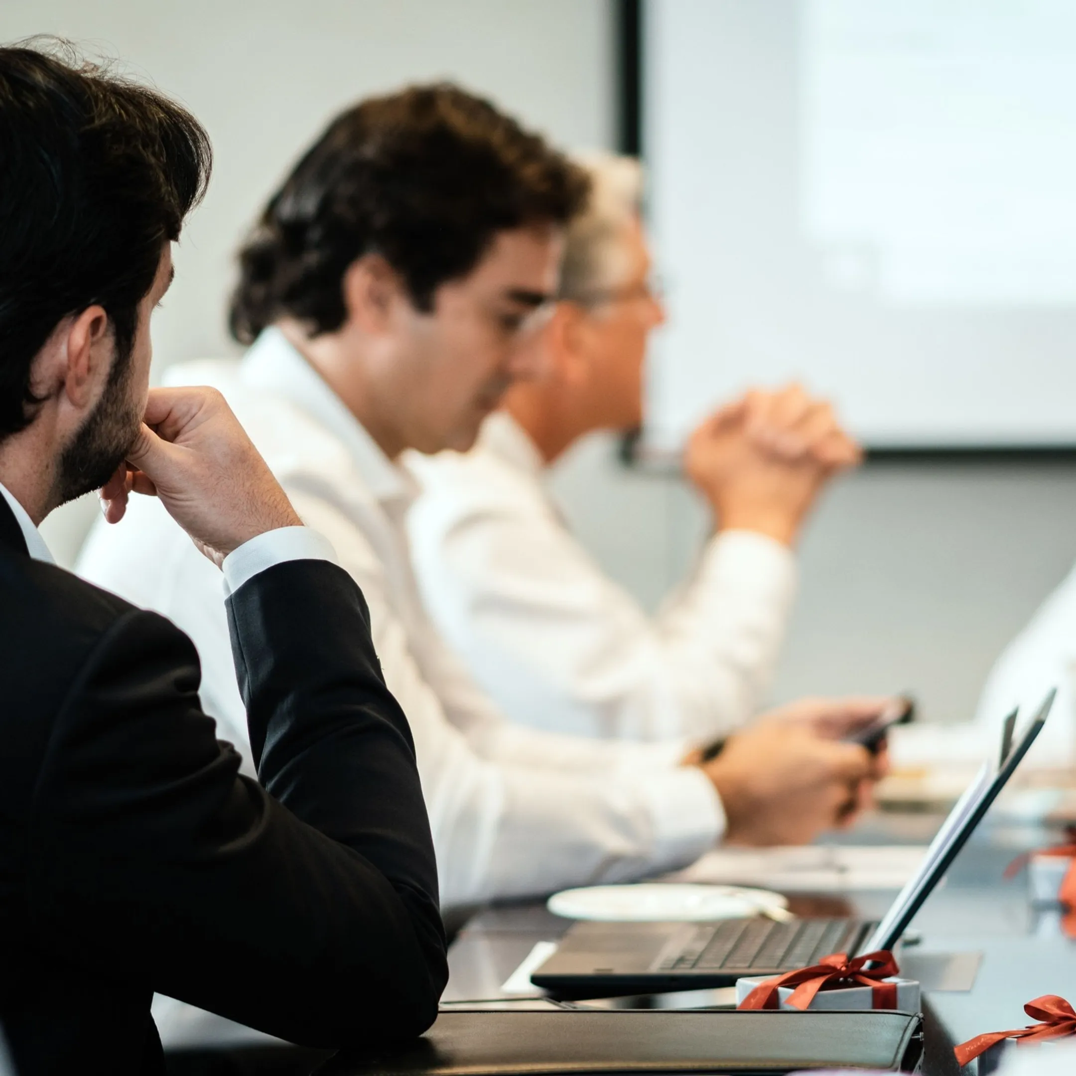 Startup founder going over forecasts with a CFO advisor