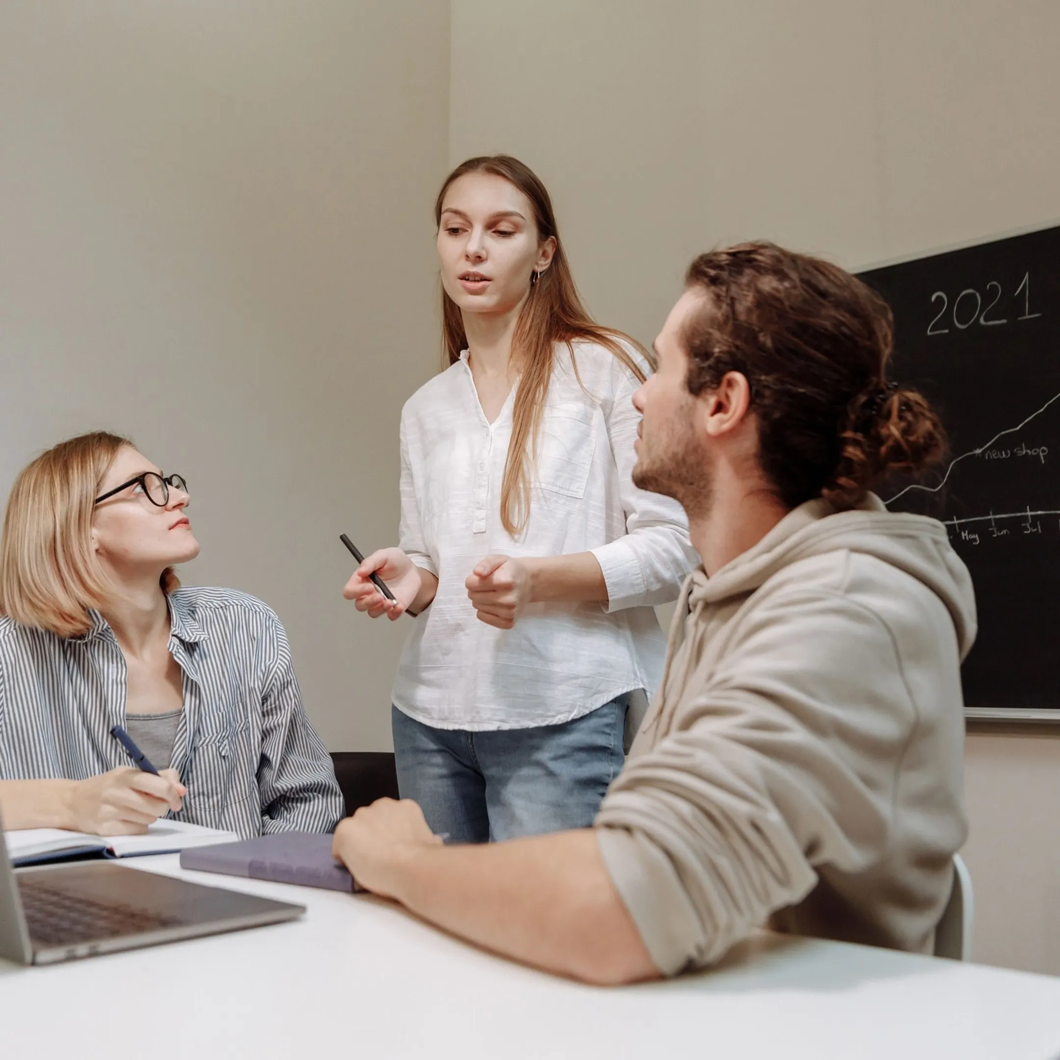 CFO advisor presenting a startup financial plan