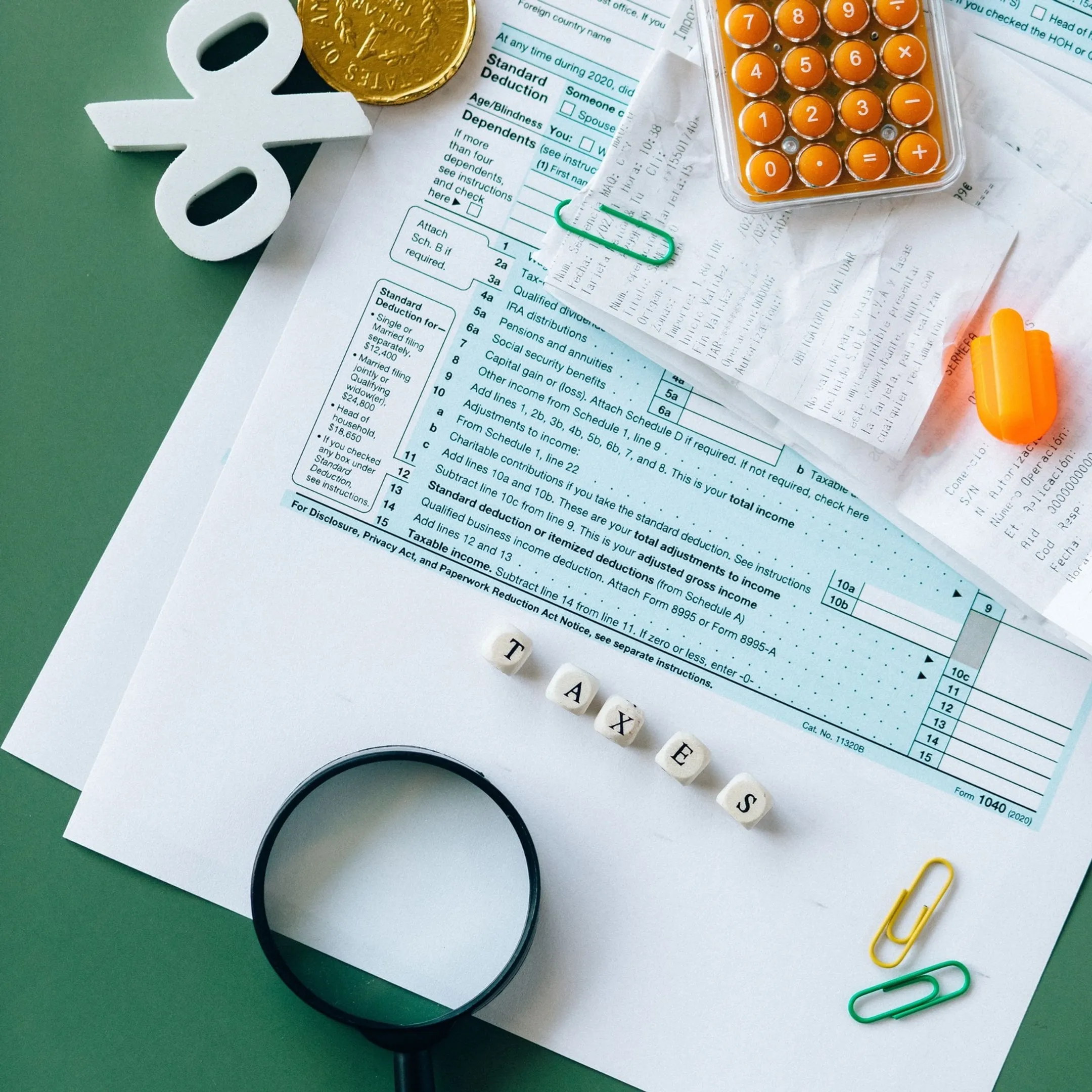 Tax advisor sorting business tax records