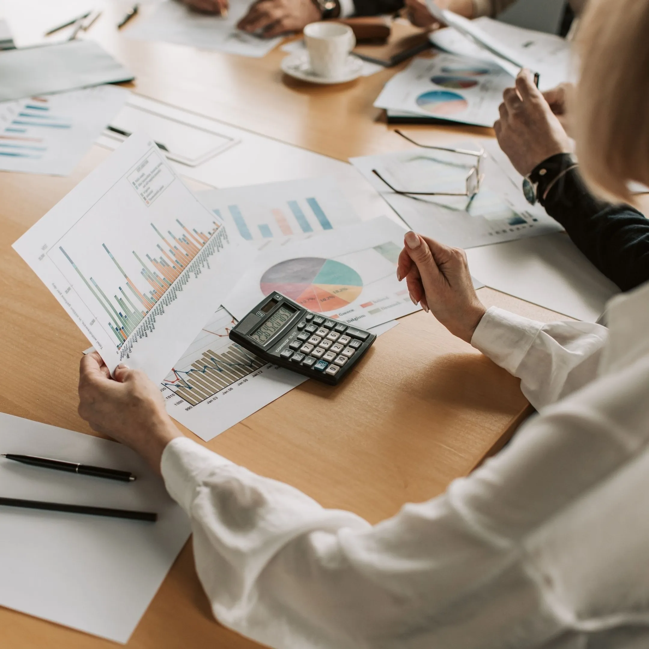 CFO advisor walking through a financial forecast