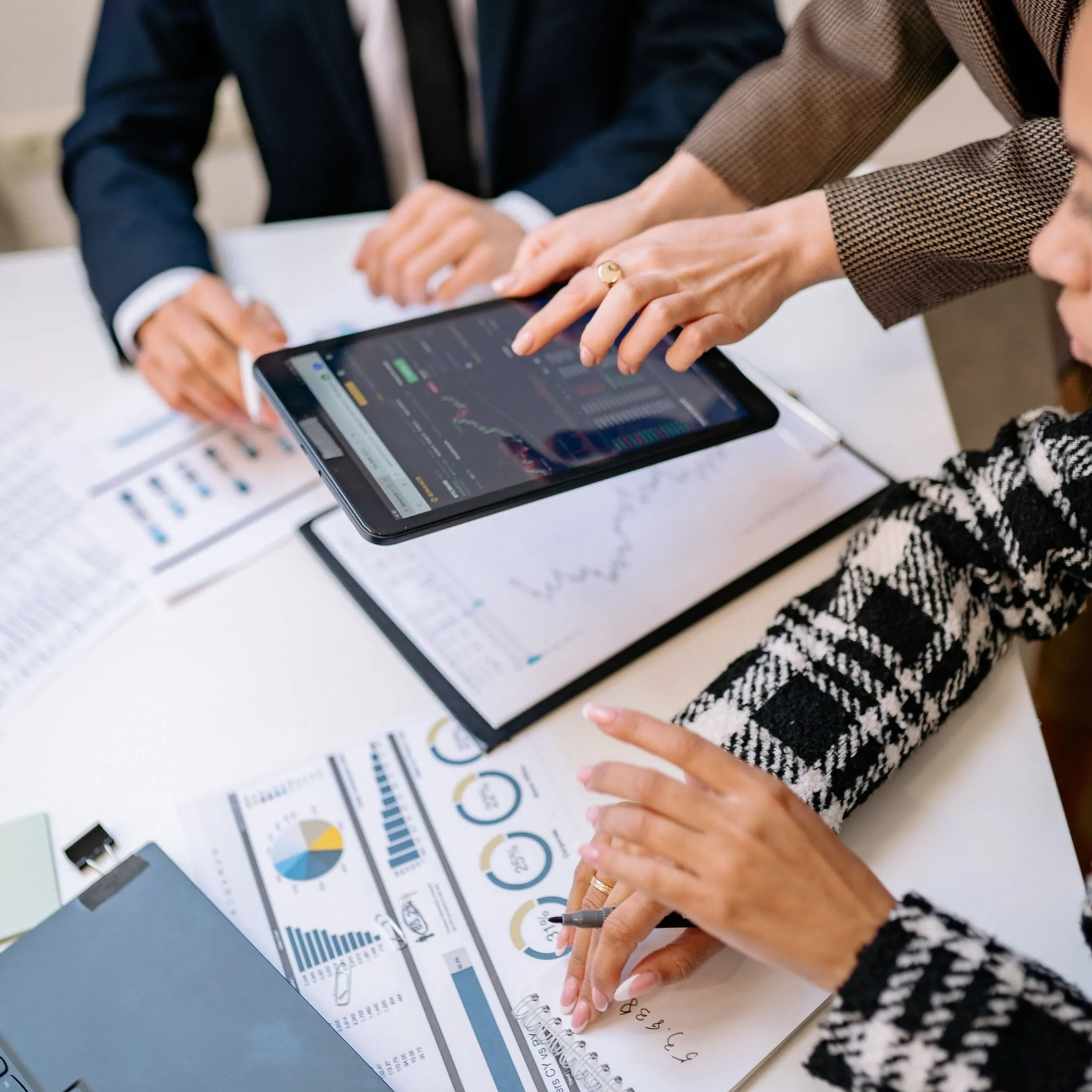 Tax professional explaining IRS resolution options to a client