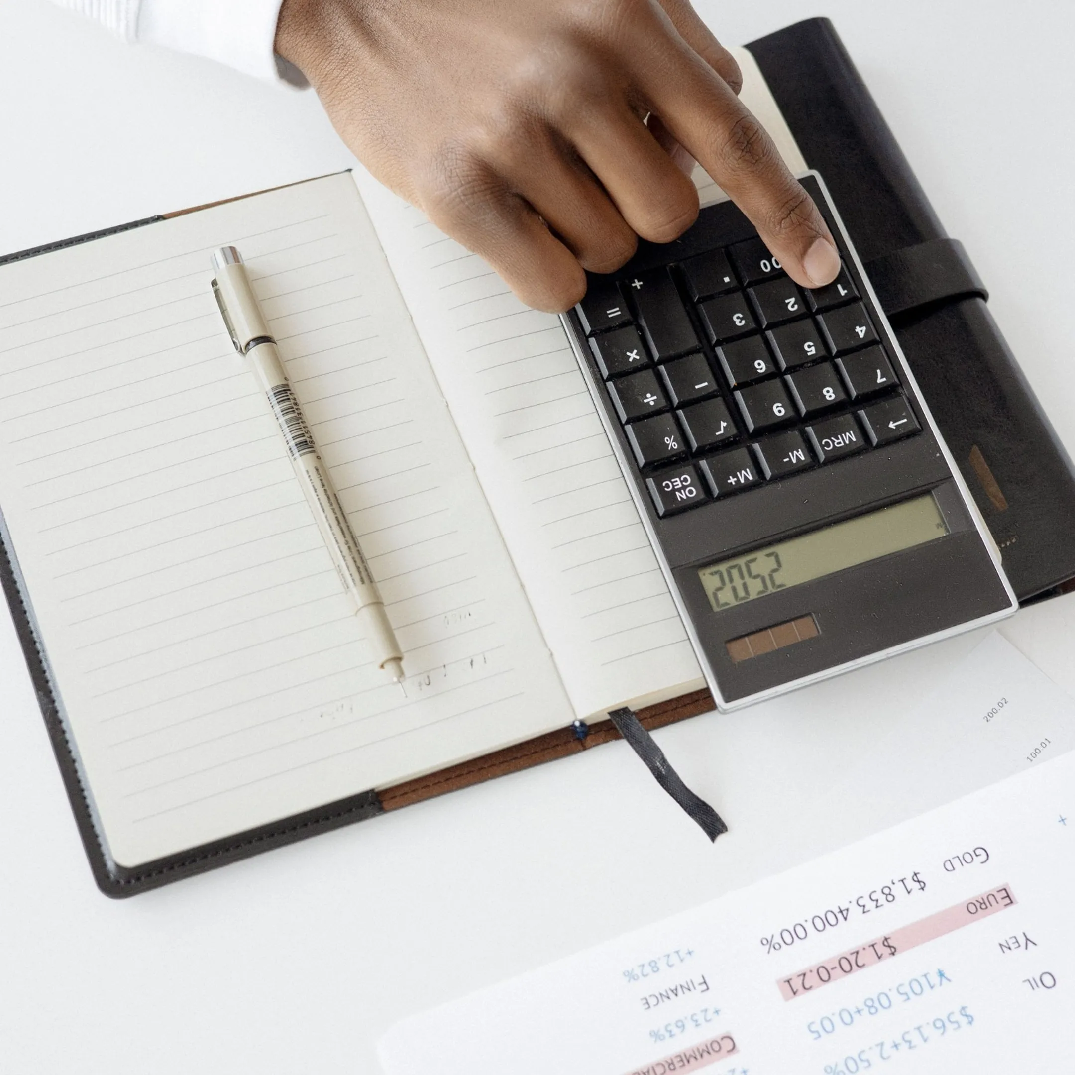 Tax professional going through business audit records